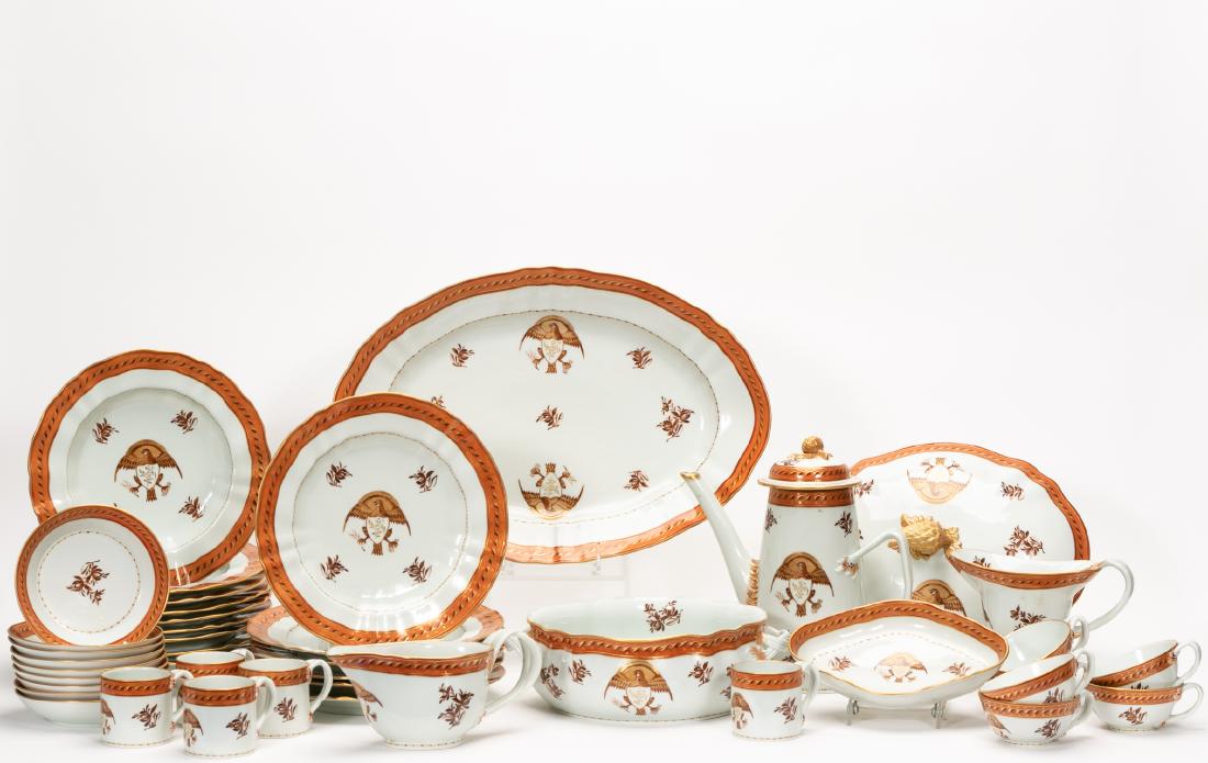 Chinese Export Style Armorial Eagle Dinner Service (1 of 6)