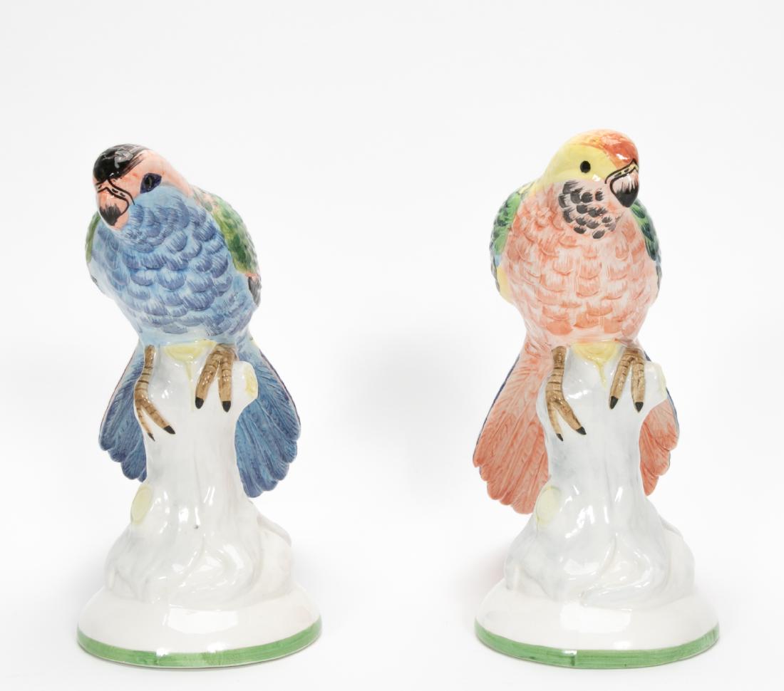 Pair, Italian Chelsea House Parrot Figurines (1 of 11)