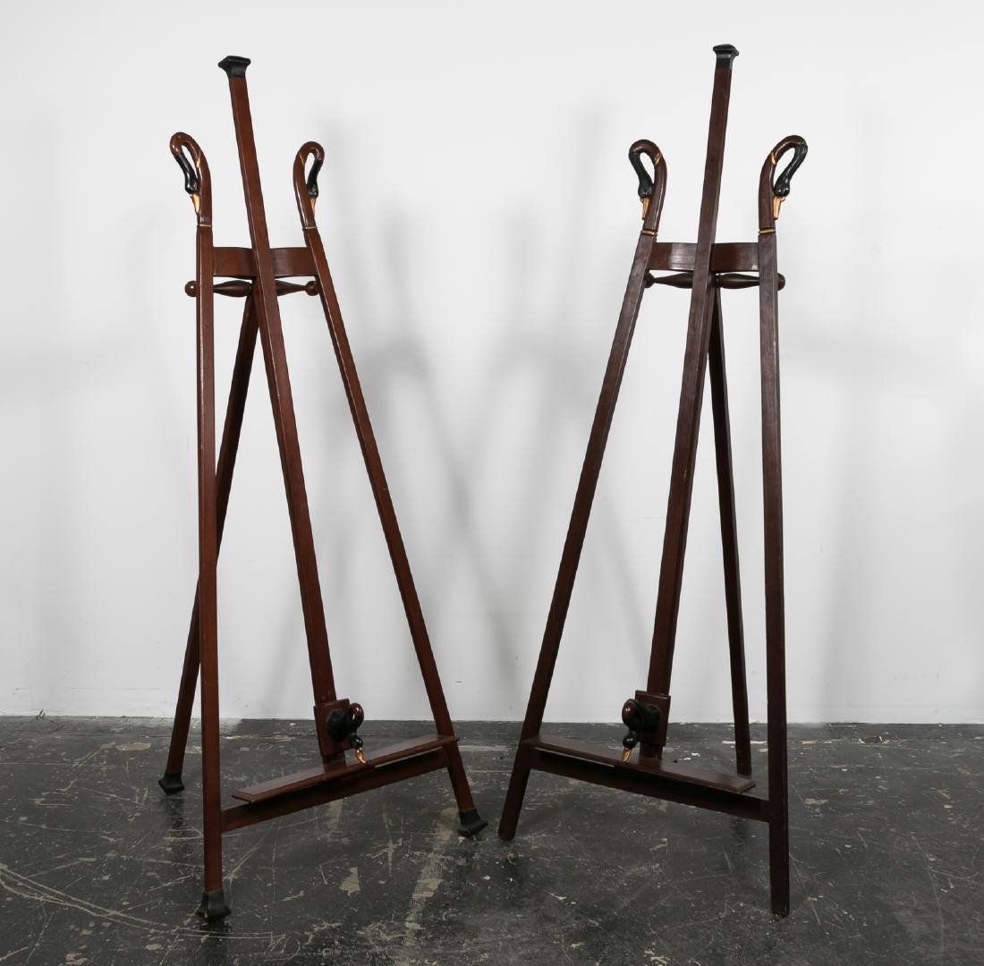 Pair, Egyptian Revival Style Swan Motif Easels (1 of 7)