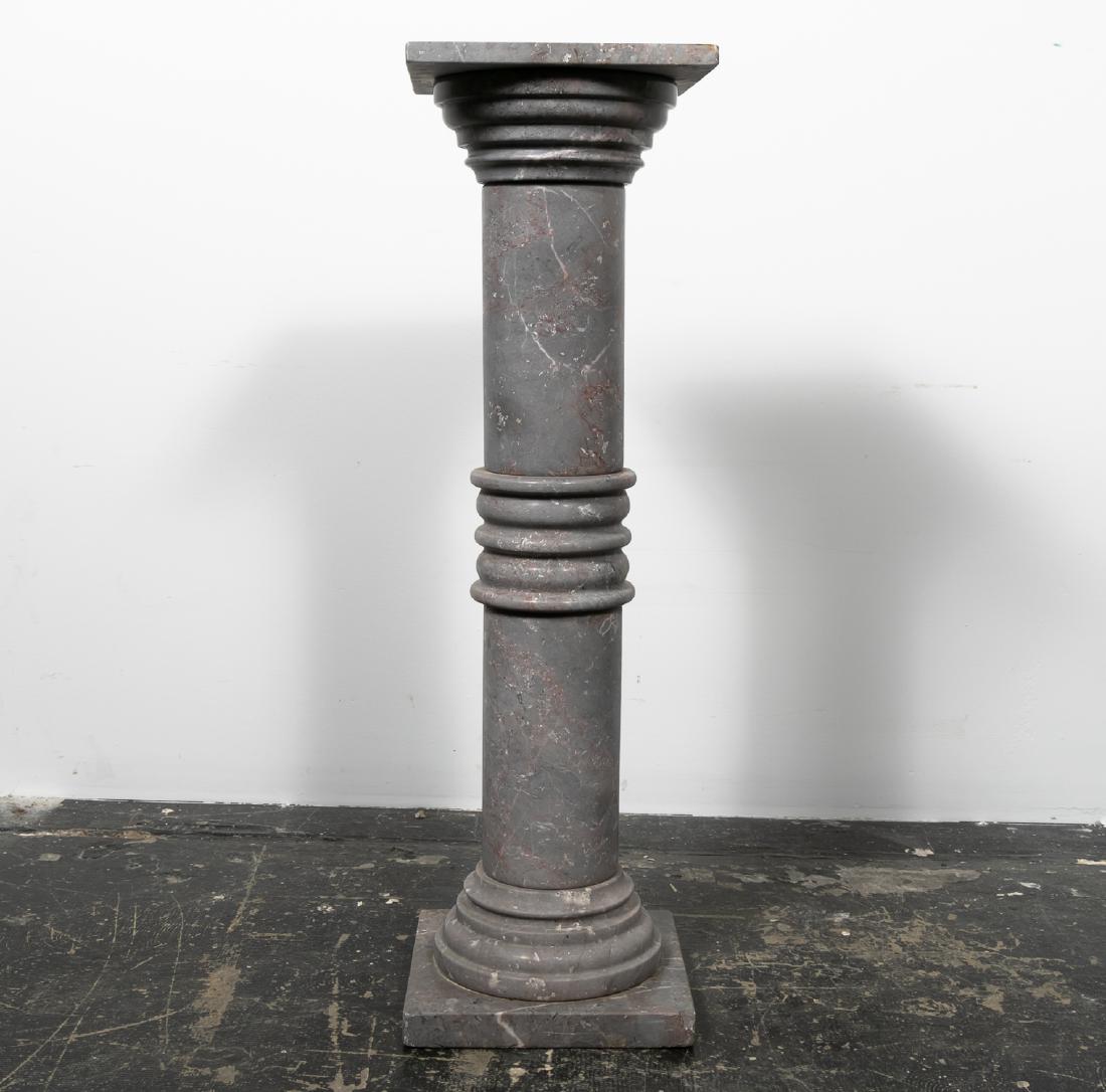 Gray Marble Column Form Pedestal (1 of 16)