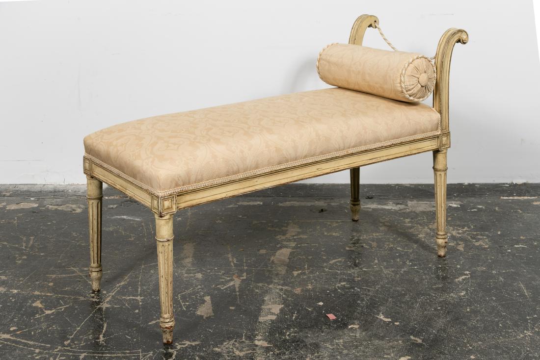 Italian Neoclassical Style Painted Bench, 20th C. (1 of 6)