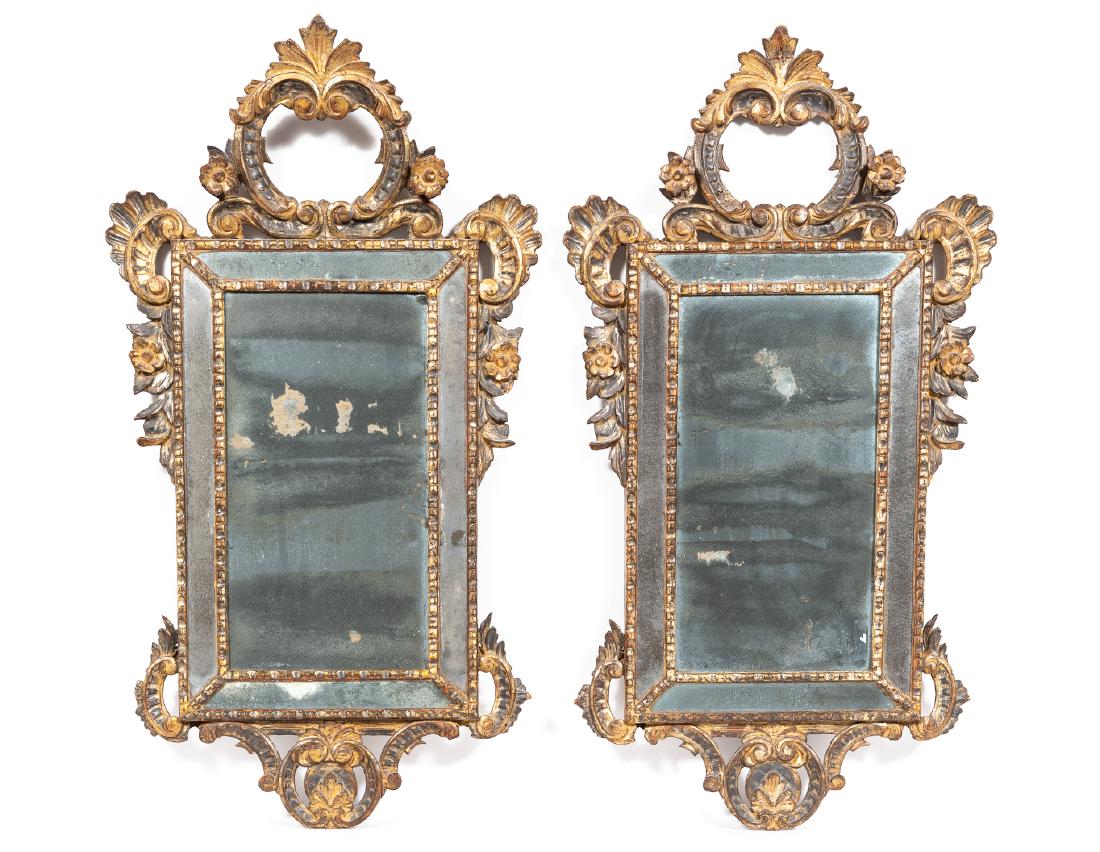 Pair, 20th C. Italian Giltwood Mirrors (1 of 5)