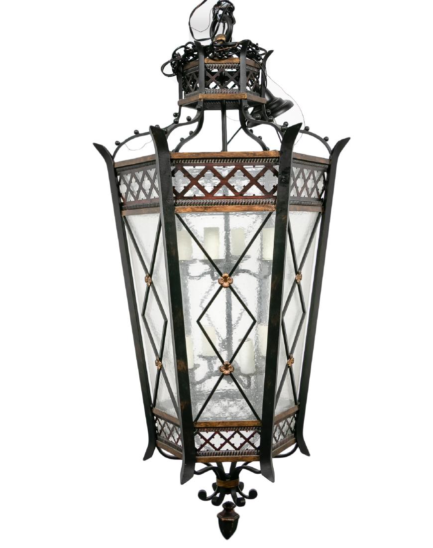 Large Mediterranean Style Black & Gilt Lantern (1 of 5)