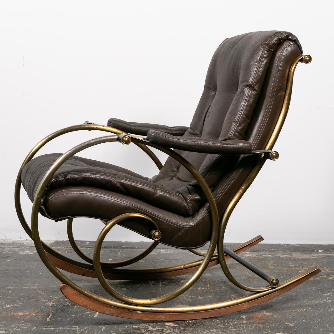 Lee L. Woodard Tufted Suede Rocker, 20th Cent. (1 of 10)