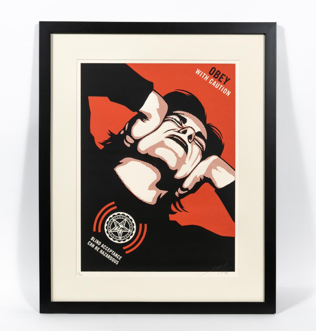 Shepard Fairey Obey With Caution Screen Print 2006 (1 of 9)
