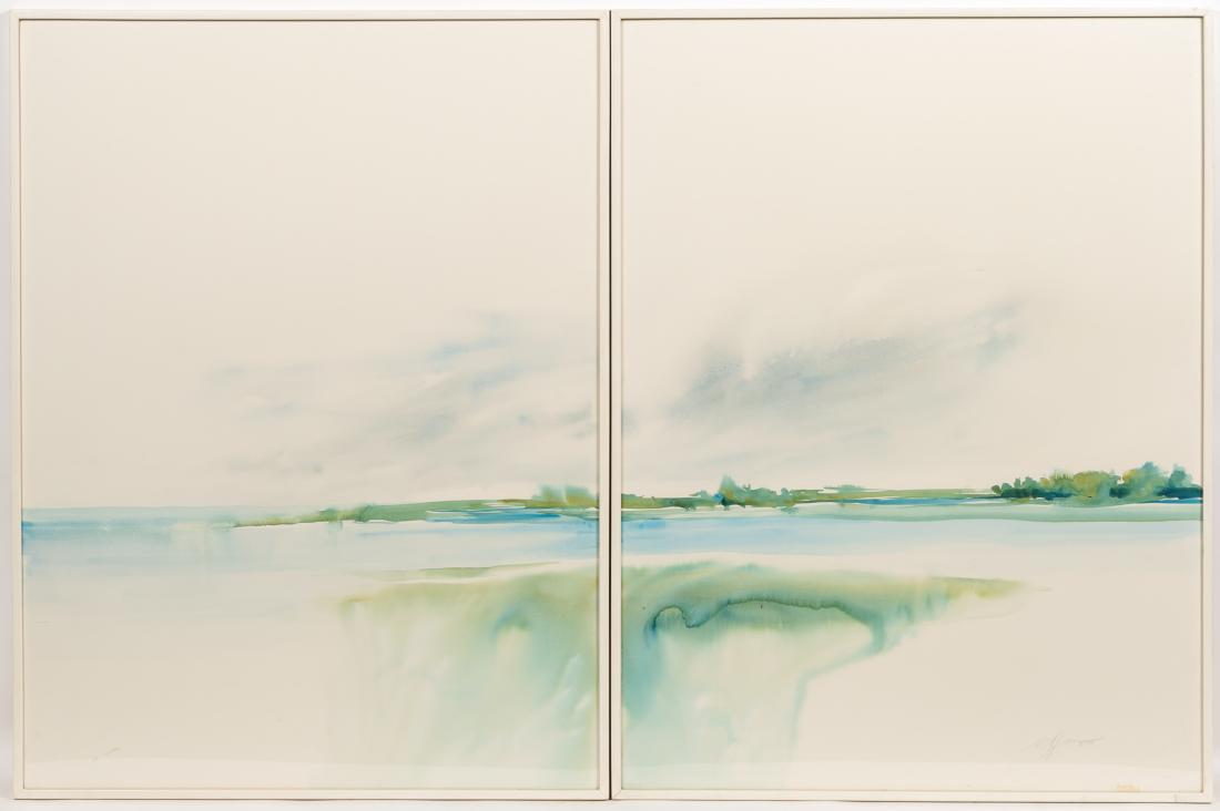 Barbara L. Green, Watercolor Diptych Landscape (1 of 3)