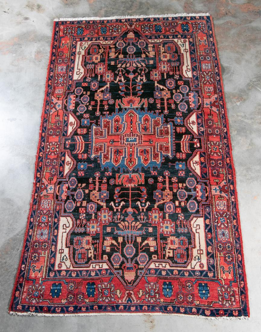 Hand Woven Nahavand Rug or Carpet, 5' 5" x 10': Iranian, 20th century. A hand woven Nahavand area rug or carpet. Approx. 5' 5" x 10'.