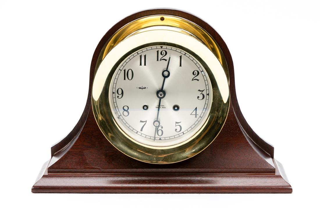 Chelsea Brass Ships Clock with Stand (1 of 8)