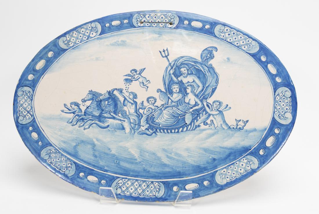 Oval Continental Faience Mythological Plaque (1 of 5)