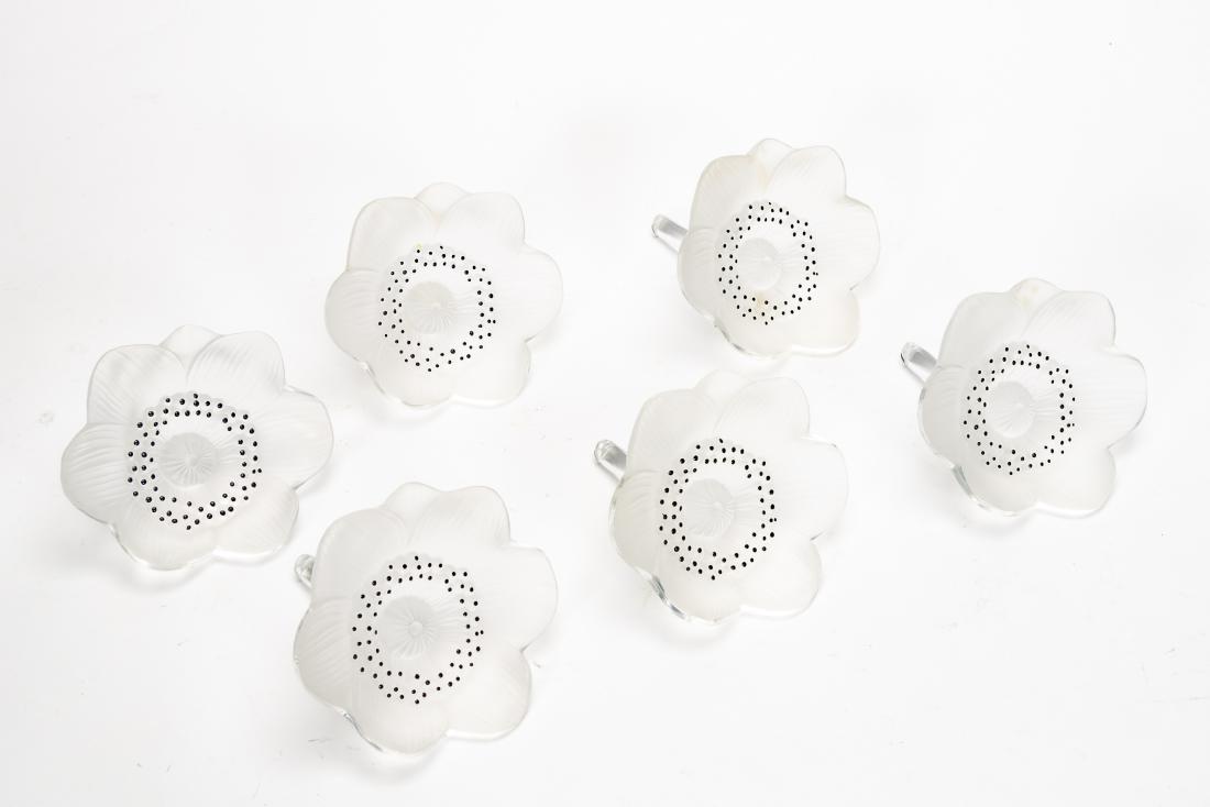 Group of Six Lalique Crystal Anemones (1 of 3)