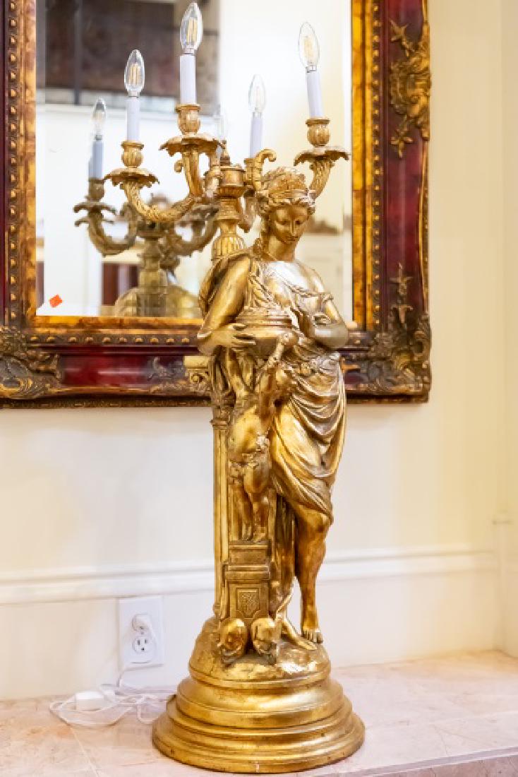 French Figural Gilt Floor Candelabra (1 of 3)