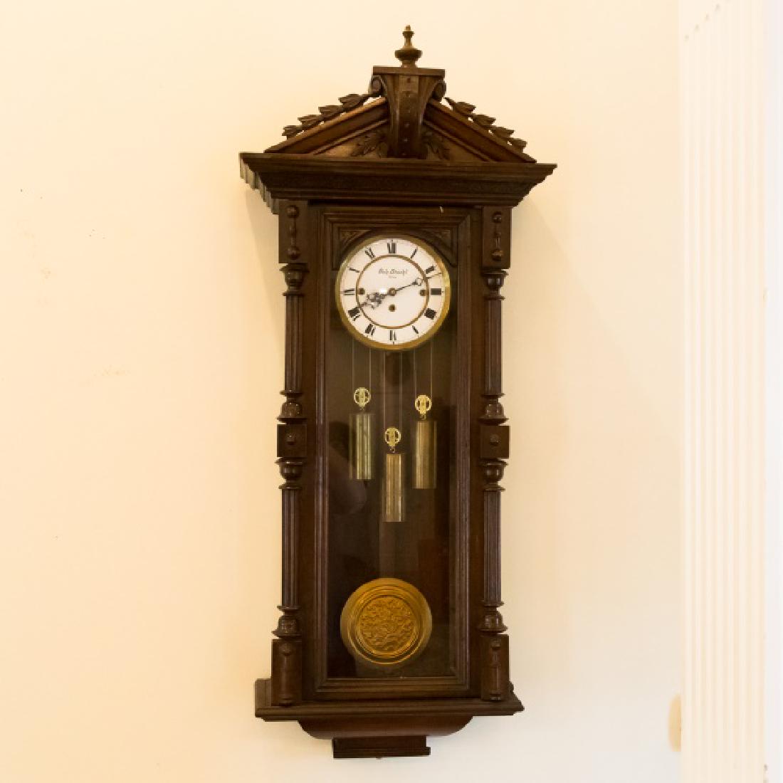 German Three Weight Vienna Regulator Clock