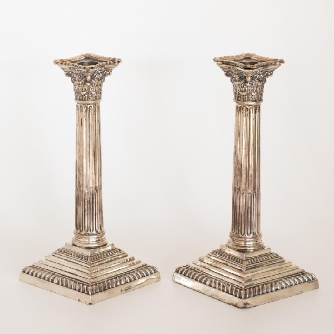 Pair, Victorian Sterling Candlestick Holders (1 of 5)