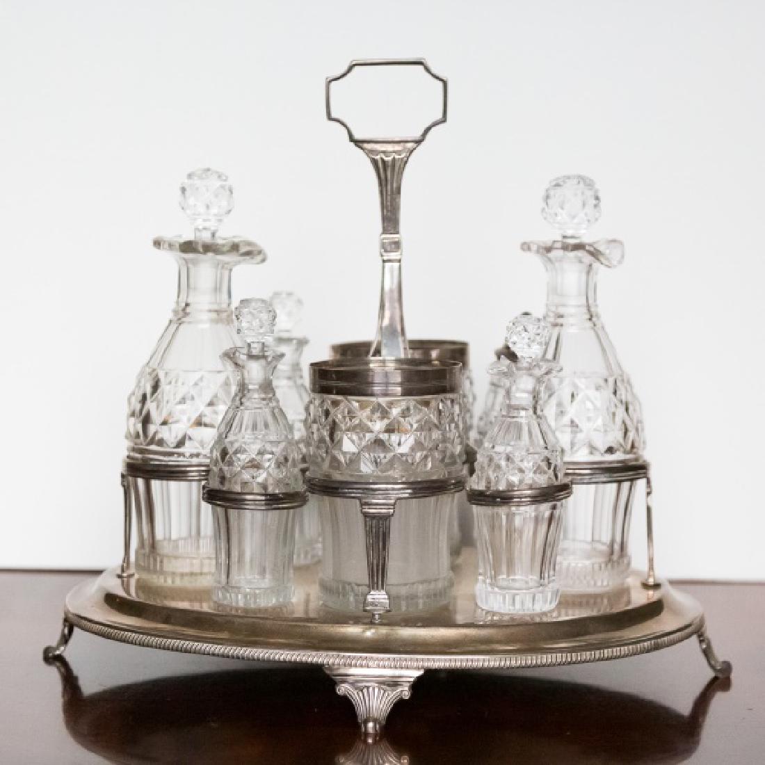 George III Sterling & Cut Glass 8 Piece Cruet Set (1 of 4)