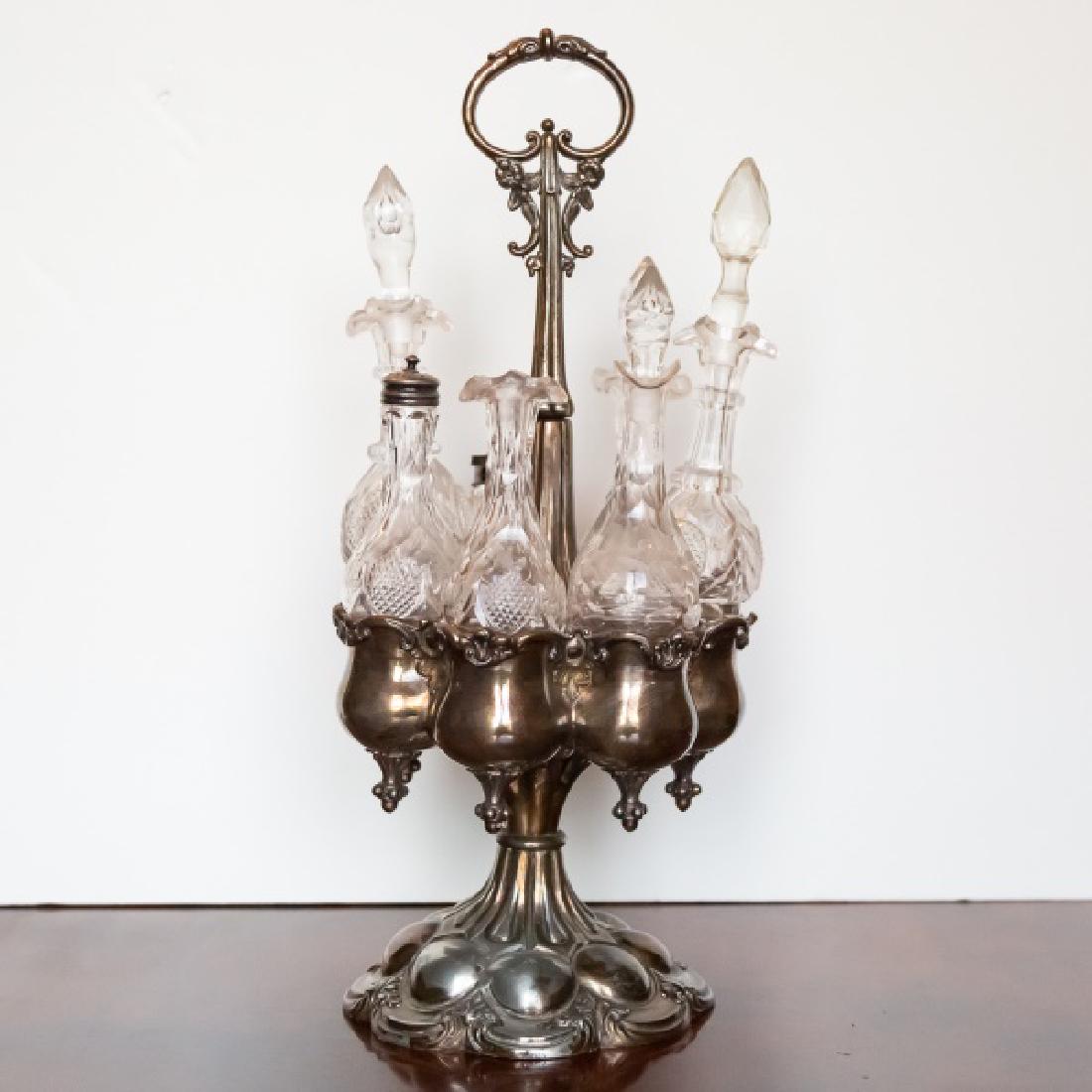 Large Silver Plated 7 Bottle Cruet Set (1 of 3)