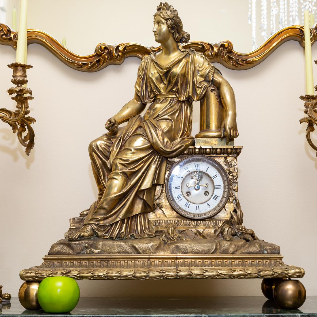 Impressive Gilt Bronze Figural Mantel Clock (1 of 6)