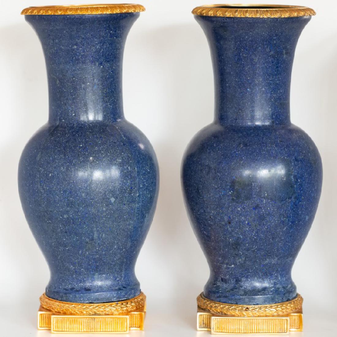 Pair of Lapis Lazuli & Gilt Metal Urns (1 of 4)