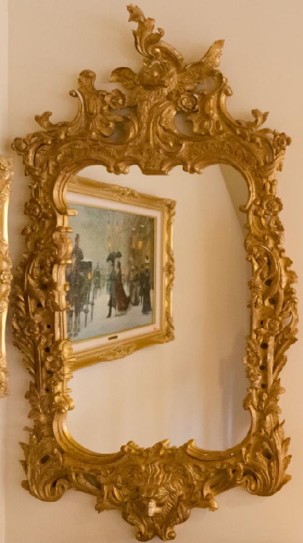 Gilt Gesso Carved Wood Mirror-Dolphin (1 of 3)