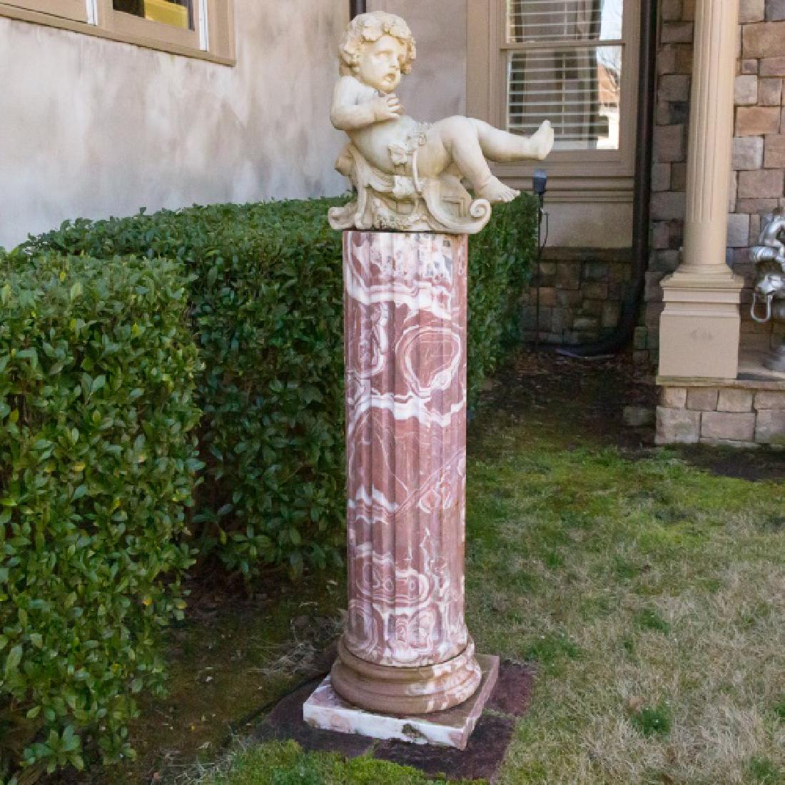 Outdoor Figural Sculpture on Marble Base (1 of 3)
