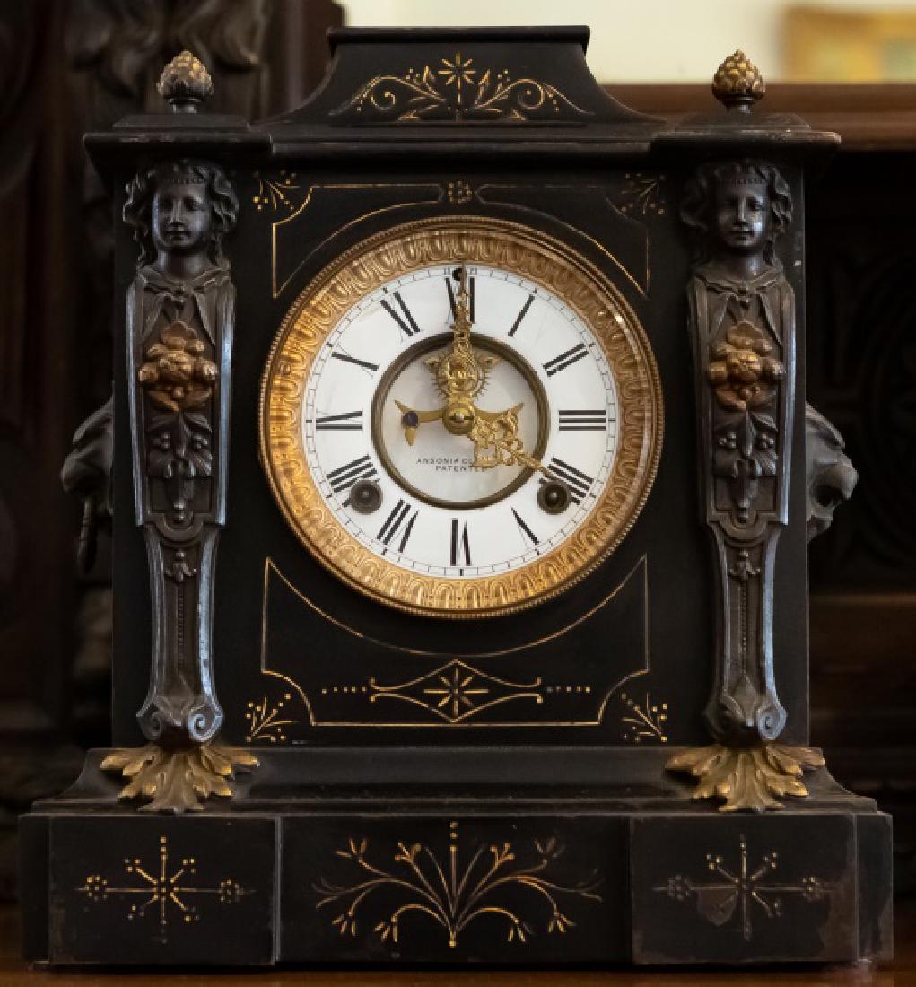 Ansonia Iron & Slate Mantle Clock (1 of 7)