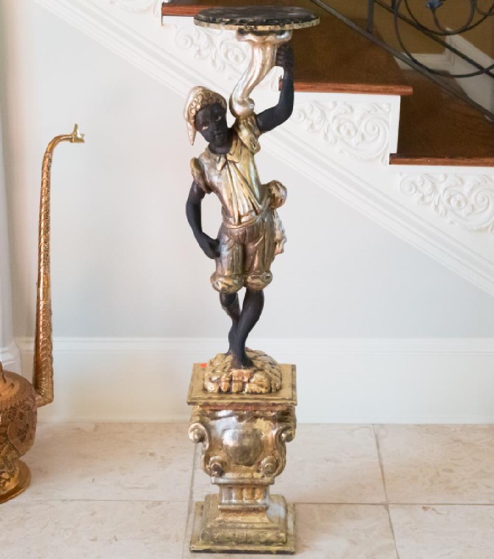 Partial Gilt & Polychrome Blackamoor Stand (1 of 3)