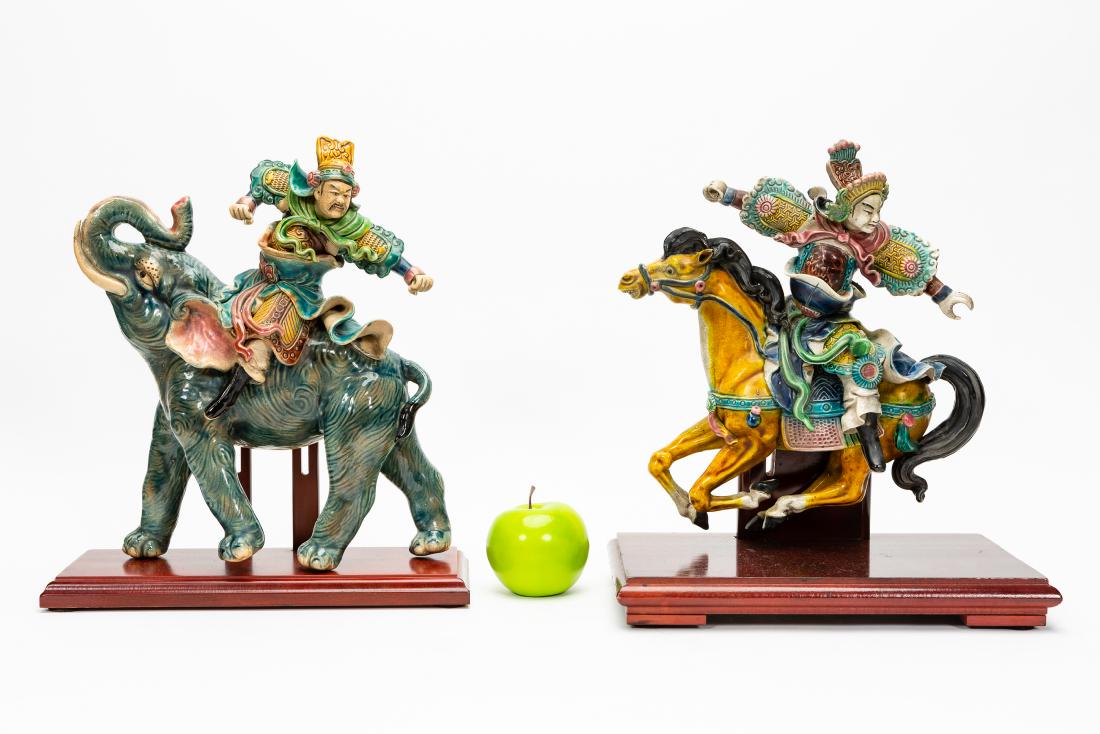 2 Chinese Glazed Terracotta Figural Roof Tiles (1 of 7)