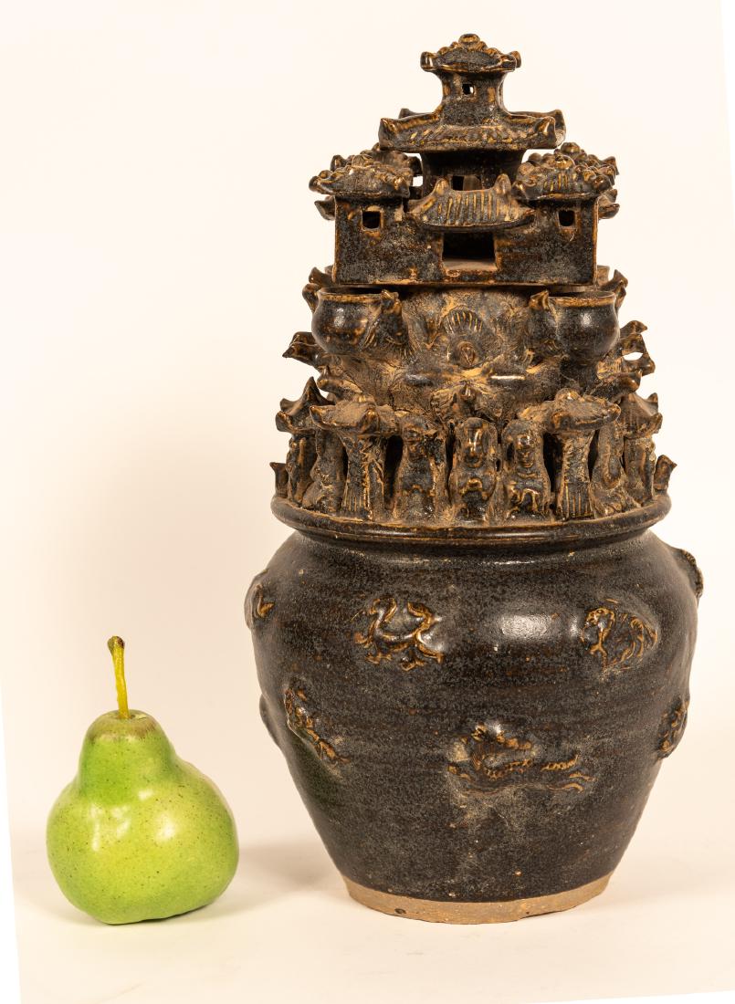 Chinese Hunping Ceramic Lidded Urn (1 of 4)