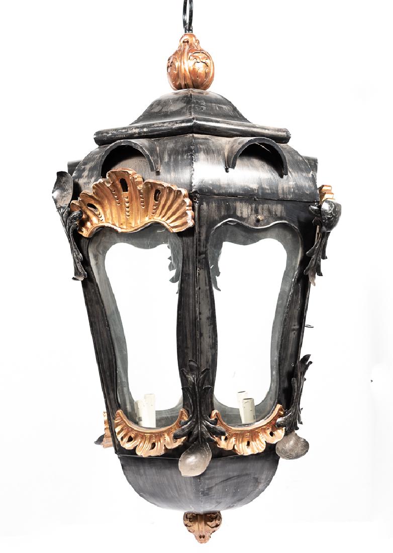 Monumental Louis XVI Style Tole Lantern Chandelier (1 of 4)