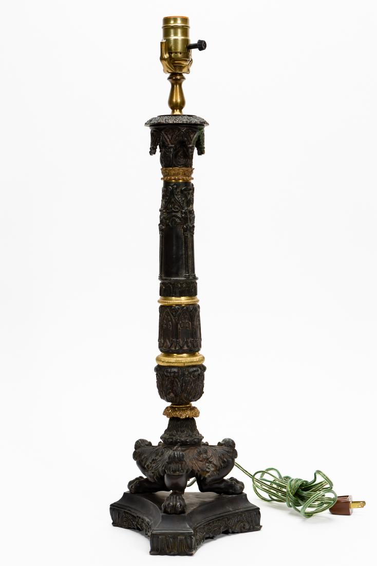 Charles X Bronze Column Form Table Lamp (1 of 7)