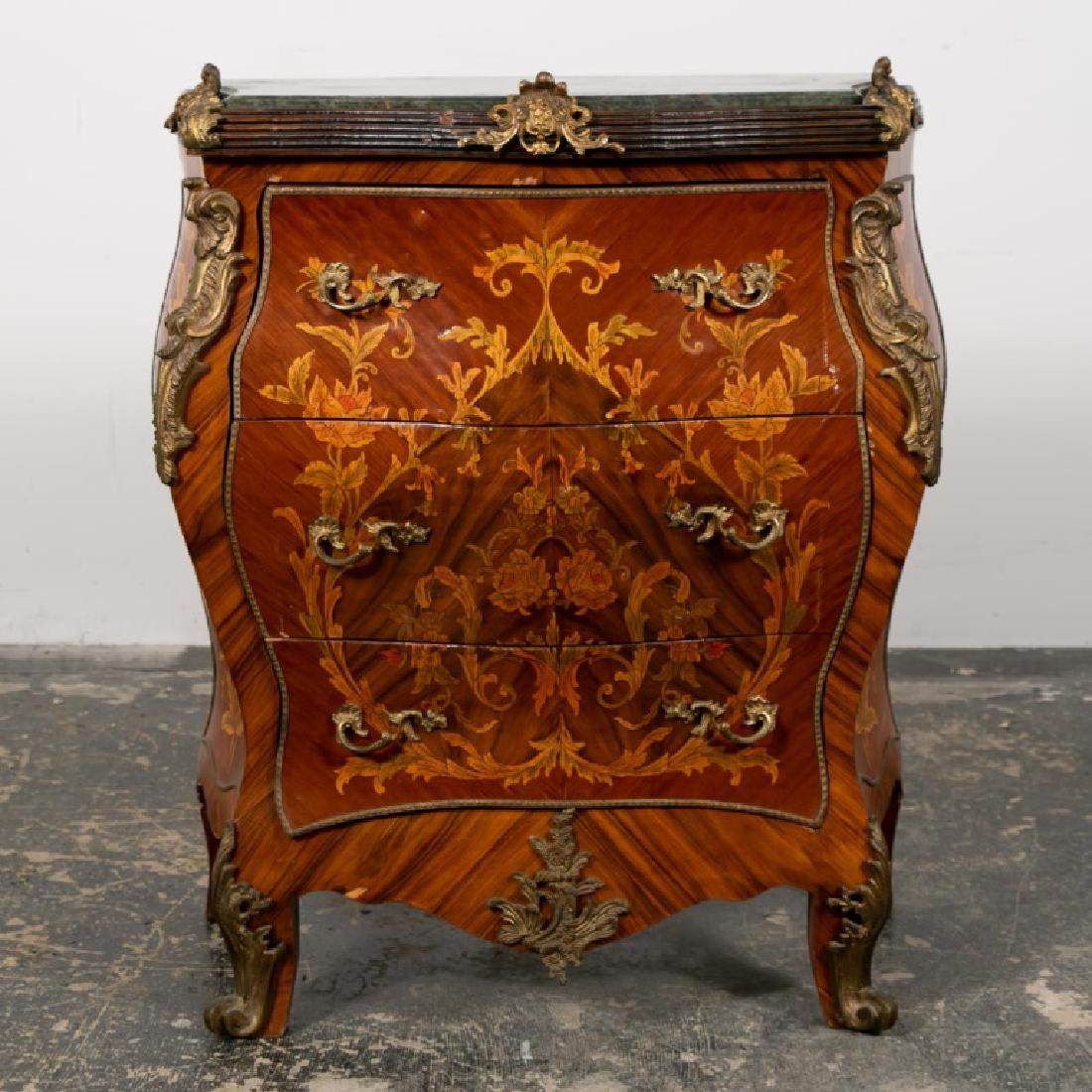 Louis XV Style Marble Top Ormolu Mounted Commode (1 of 12)