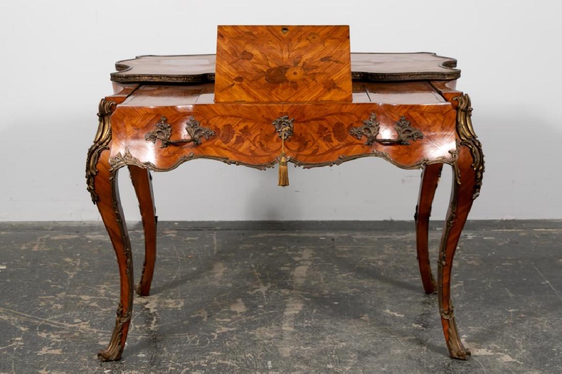 Louis XV Style Ormolu and Marquetry Bureau Plat (1 of 13)