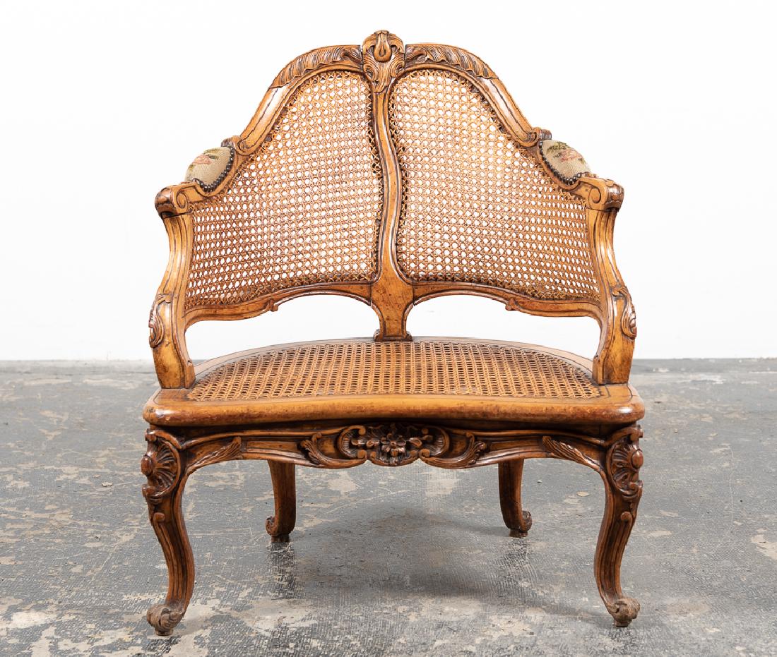 Louis XV Style Fauteuil de Cabinet Caned Chair (1 of 8)
