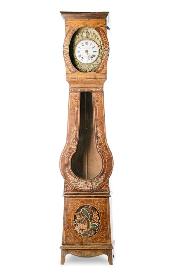 French Grain & Floral Painted Tall Case Clock (1 of 2)