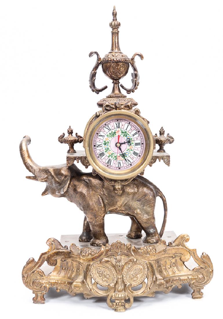 Napoleon III Style Bronze Elephant Clock (1 of 6)
