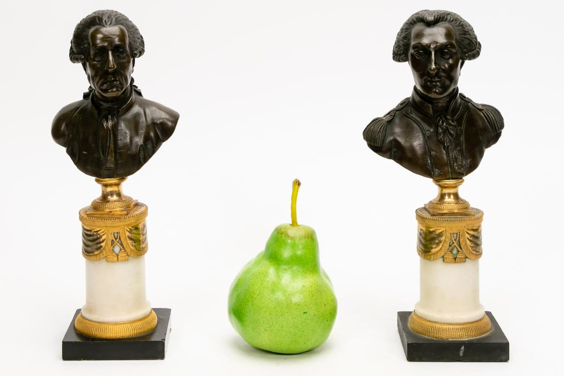 Pair, Late 19th C. Small French Bronze Busts (1 of 5)