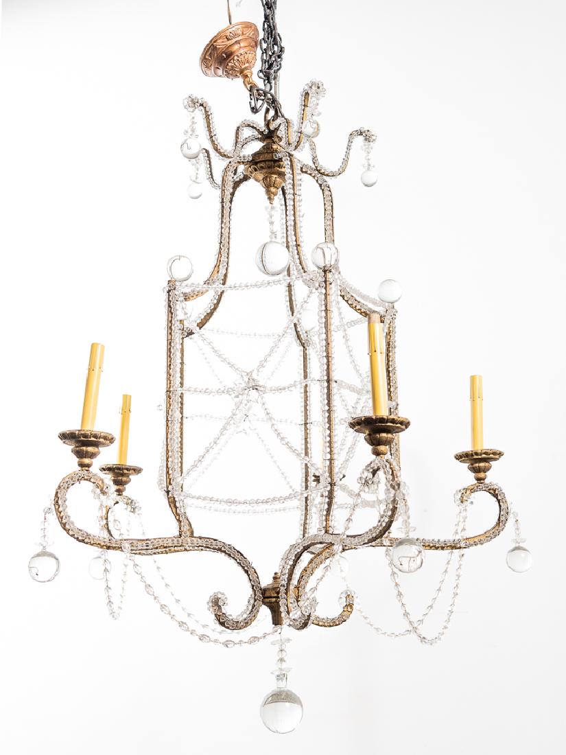 5 Light Louis XVI Lantern Form Beaded Chandelier (1 of 4)