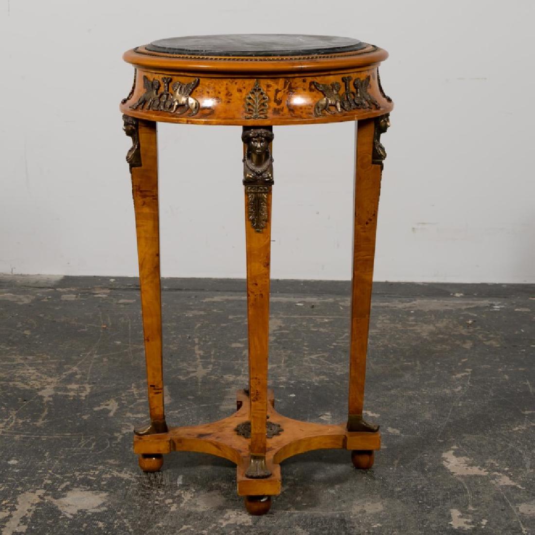 Empire Style Marble Inset Burl Olive Gueridon (1 of 7)