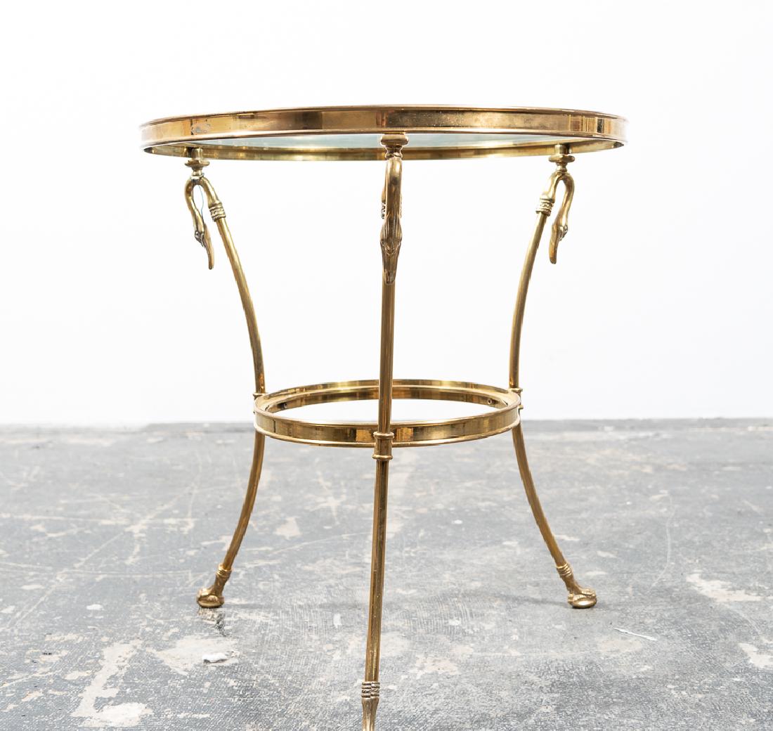 Continental Brass & Glass Swan Gueridon Table (1 of 5)