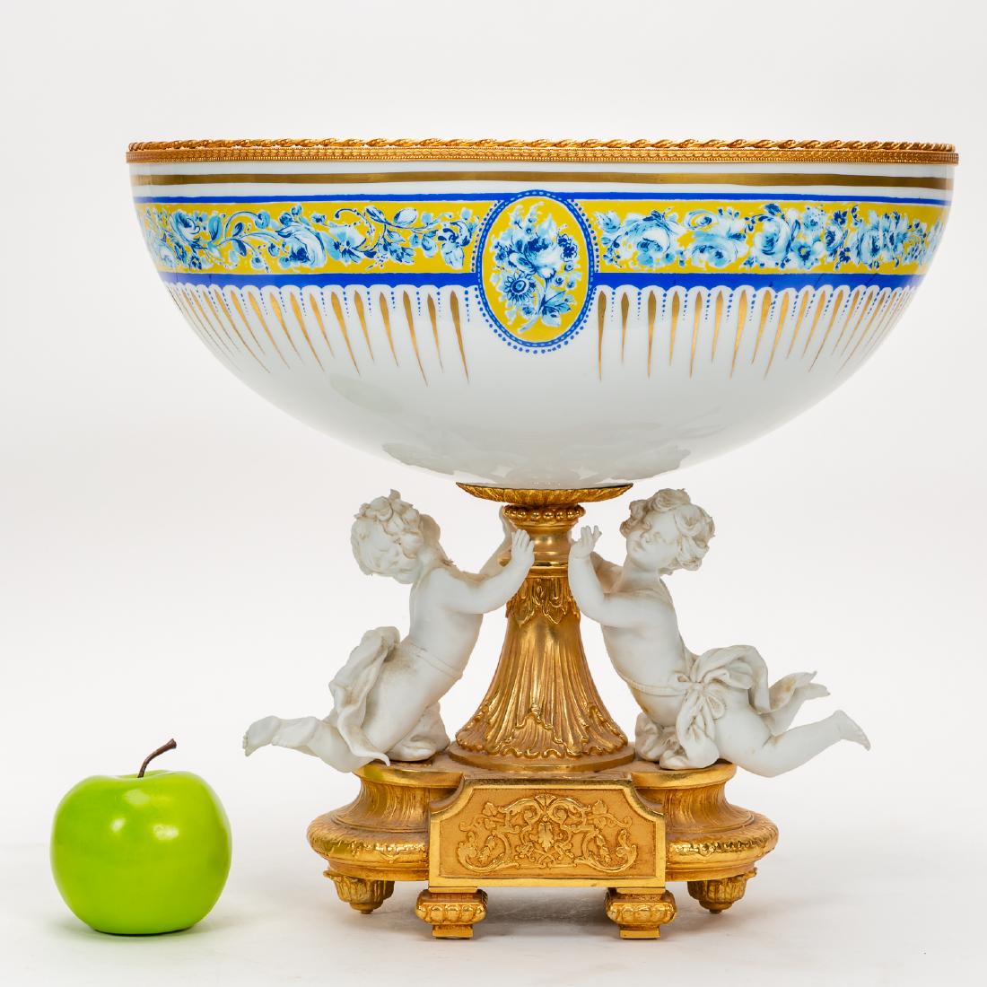 Porcelain Cherub Motif Centerpiece w/ Bronze (1 of 7)