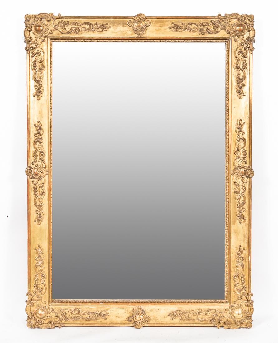 Late 19th C. Gilt Wood & Gesso Mirror (1 of 6)