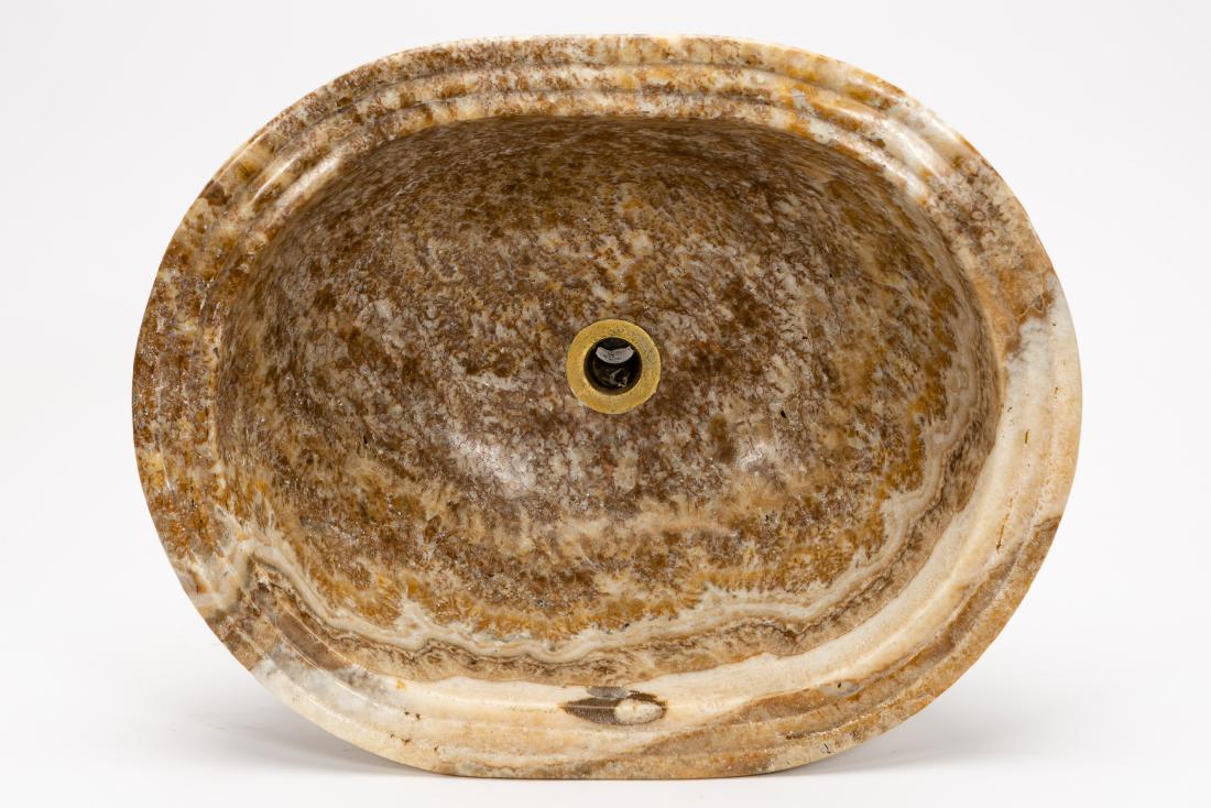 Brown Onyx Overmount Sink, Attr. to Sherle Wagner (1 of 6)