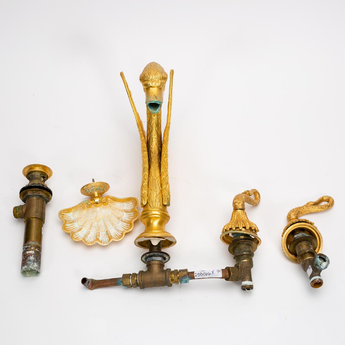 4 PC Sherle Wagner "Swan" 22K Plated Bathroom Fixt (1 of 5)