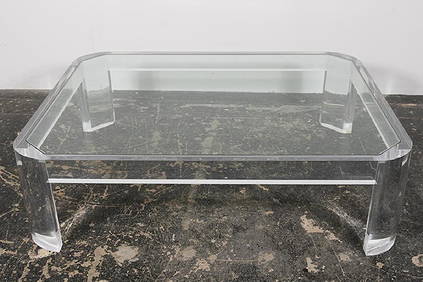 Modern Oversized Lucite and Glass Cocktail Table (1 of 4)