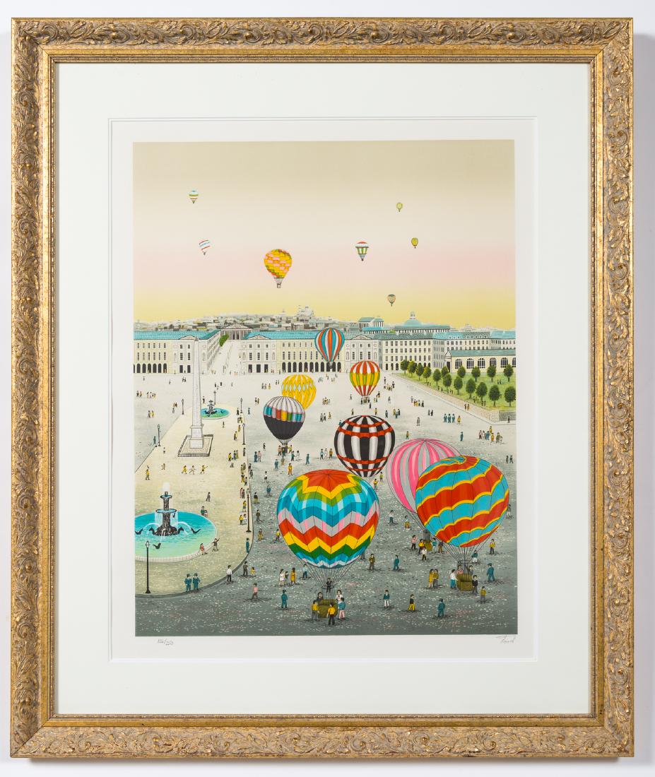 Fanch Ledan Hot Air Balloon Lithograph, Signed (1 of 5)