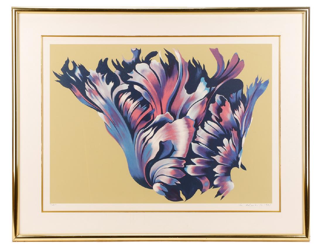 Lowell Nesbitt, "Black Parrot Tulip," Serigraph (1 of 4)