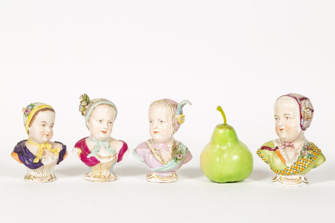 Four Porcelain Bourbon Figural Busts of Children (1 of 6)