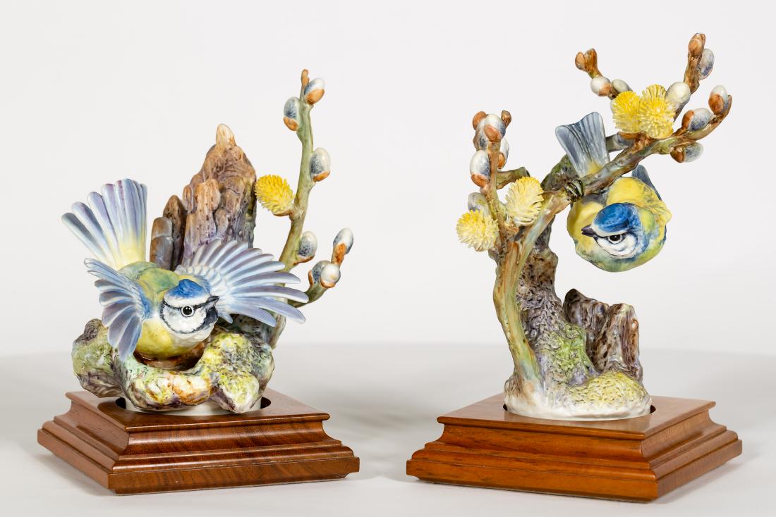 2 Doughty Blue Tit & Pussy Willow Porcelain Birds (1 of 5)