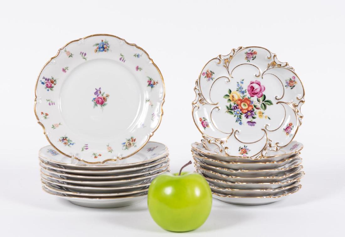 20th Century German Porcelain Floral Plates 16 PCS (1 of 6)
