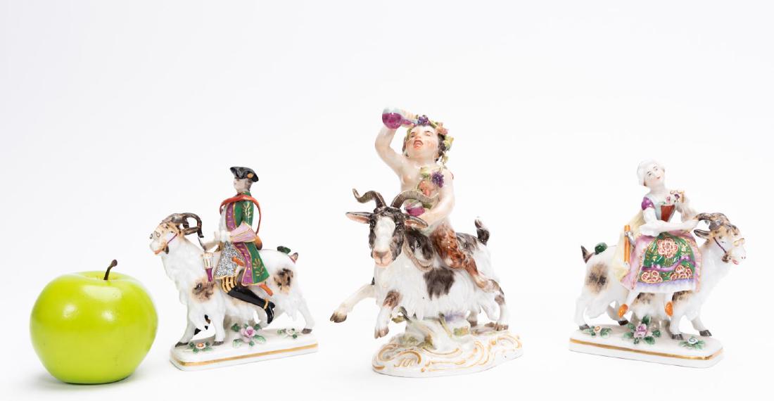 Three German Porcelain Figurines on Goats (1 of 5)