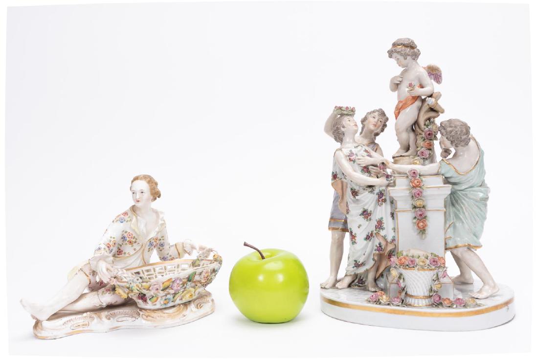 Group,  Two Continental Porcelain Figurines (1 of 6)
